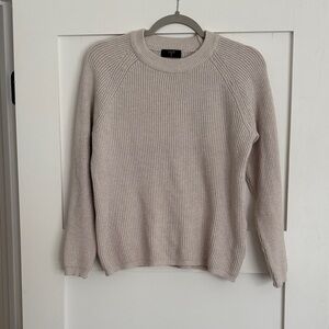 Tahari Light Beige Ribbed Sweater